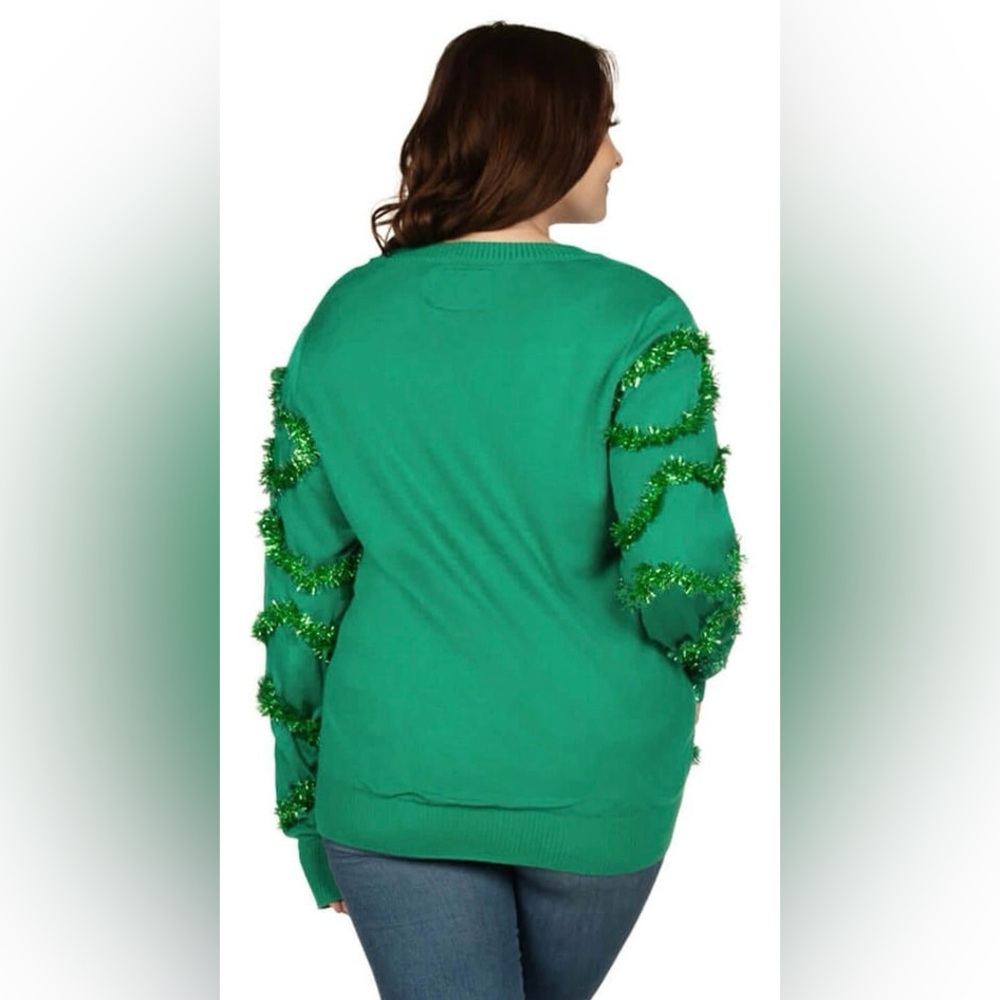 NEW w/o Tags TIPSY ELVES GAUDY GARLAND UGLY CHRISTMAS CARDIGAN SWEATER LARGE - Picture 5 of 10